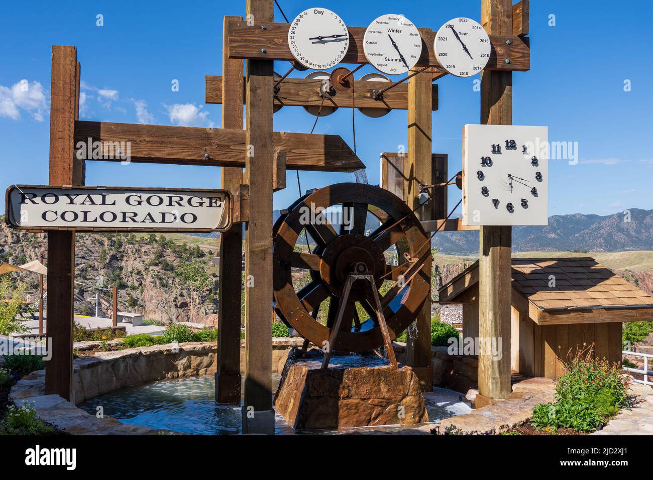 Water Clock at Royal Gorge in Colorado Stock Photo