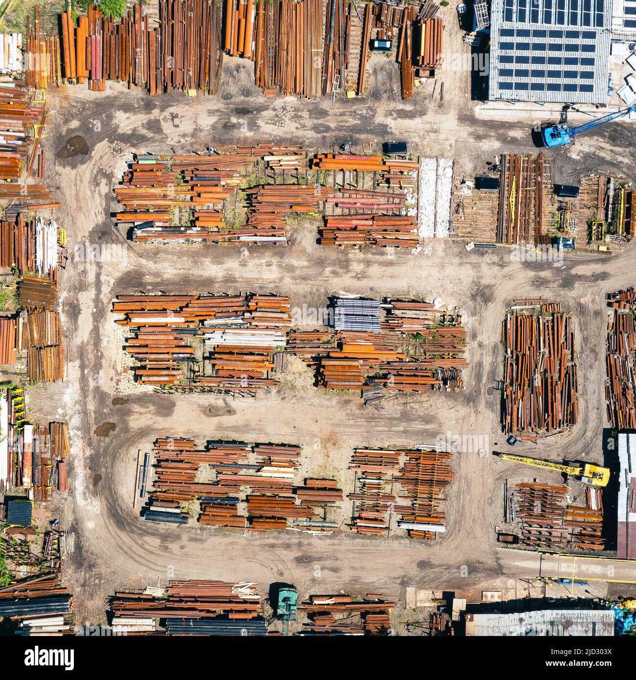 Steel Storage Place Aerial View Stock Photo Alamy