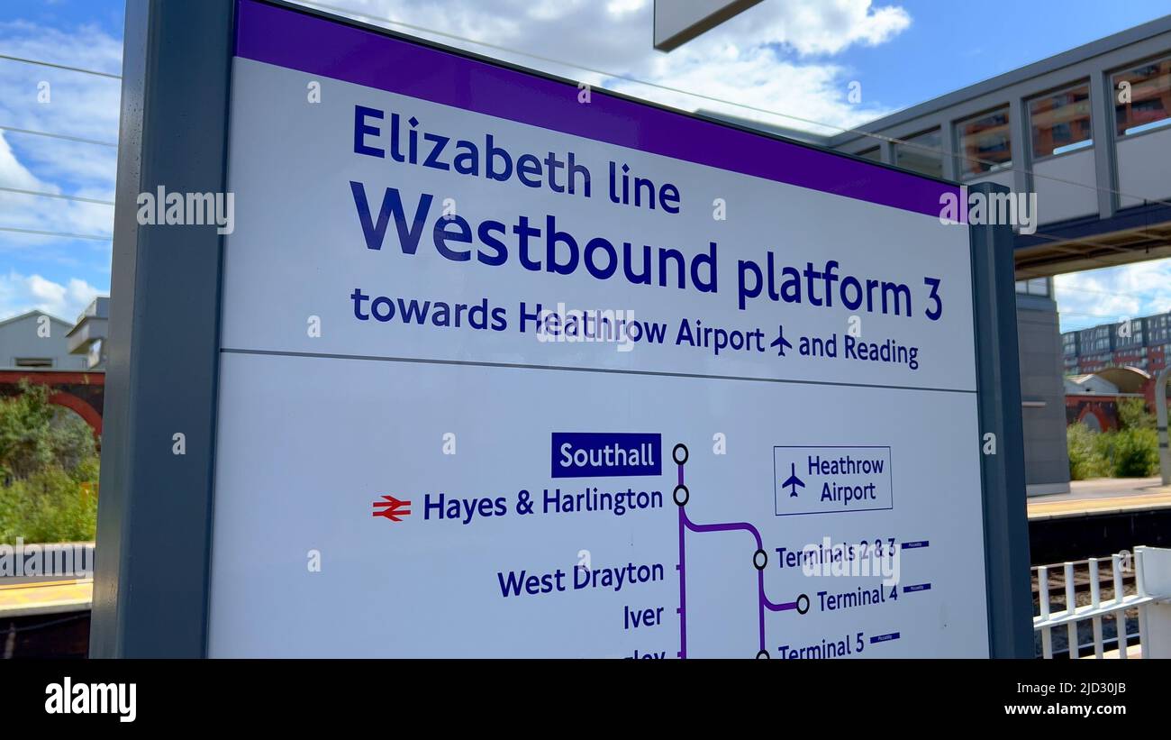 Elizabeth Line at London Underground - LONDON, UK - JUNE 9, 2022 Stock ...