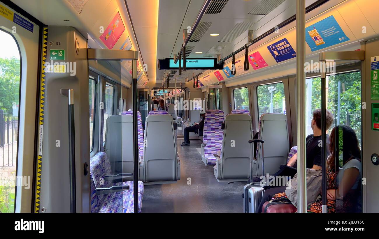 Elizabeth Line at London Underground - LONDON, UK - JUNE 9, 2022 Stock ...