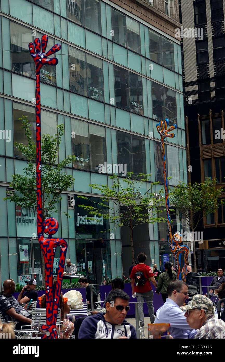 Here sculptures by Santi Flores in the garment center of Manhattan NYC