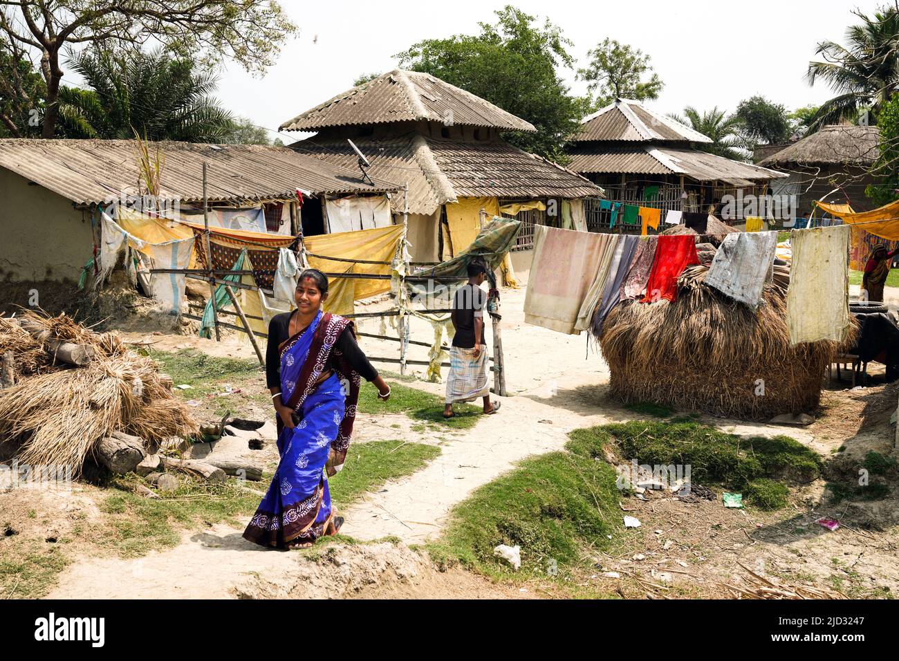Scene of a Baluijhake/Dhosa village near Kolkata, India Stock Photo