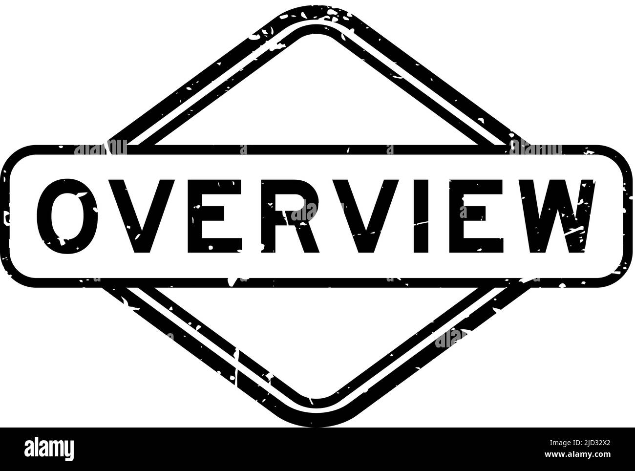 Grunge black overview word rubber seal stamp on white background Stock Vector
