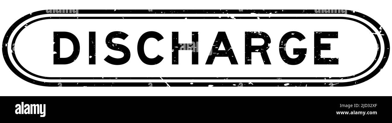 Grunge black discharge word rubber seal stamp on white background Stock ...