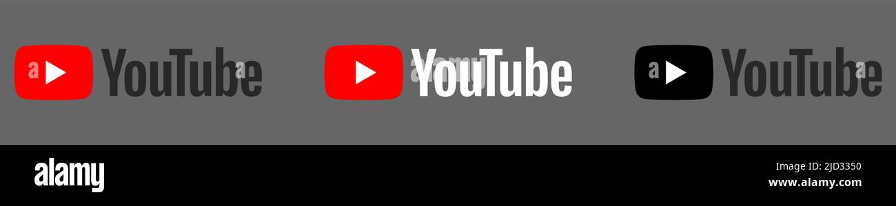 Youtube logo in different color forms. Editorial illustration Stock ...