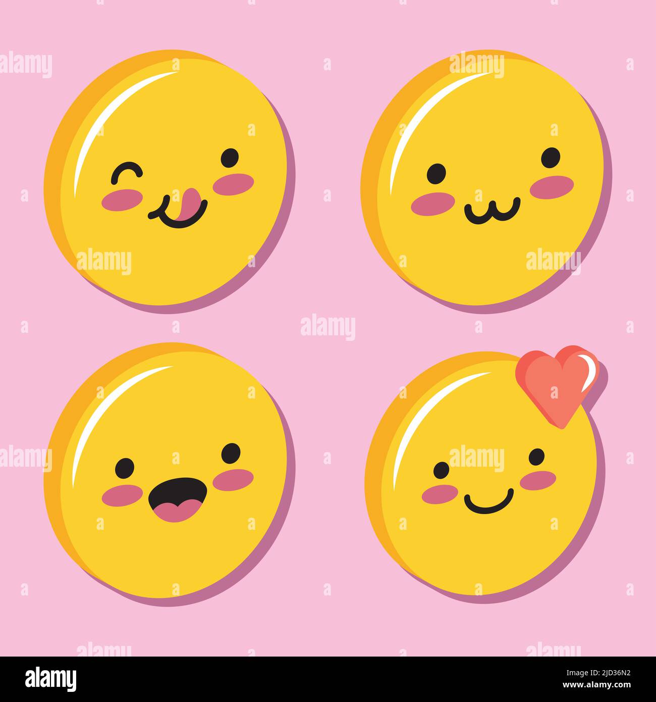 cute emojis icon set Stock Vector Image & Art - Alamy
