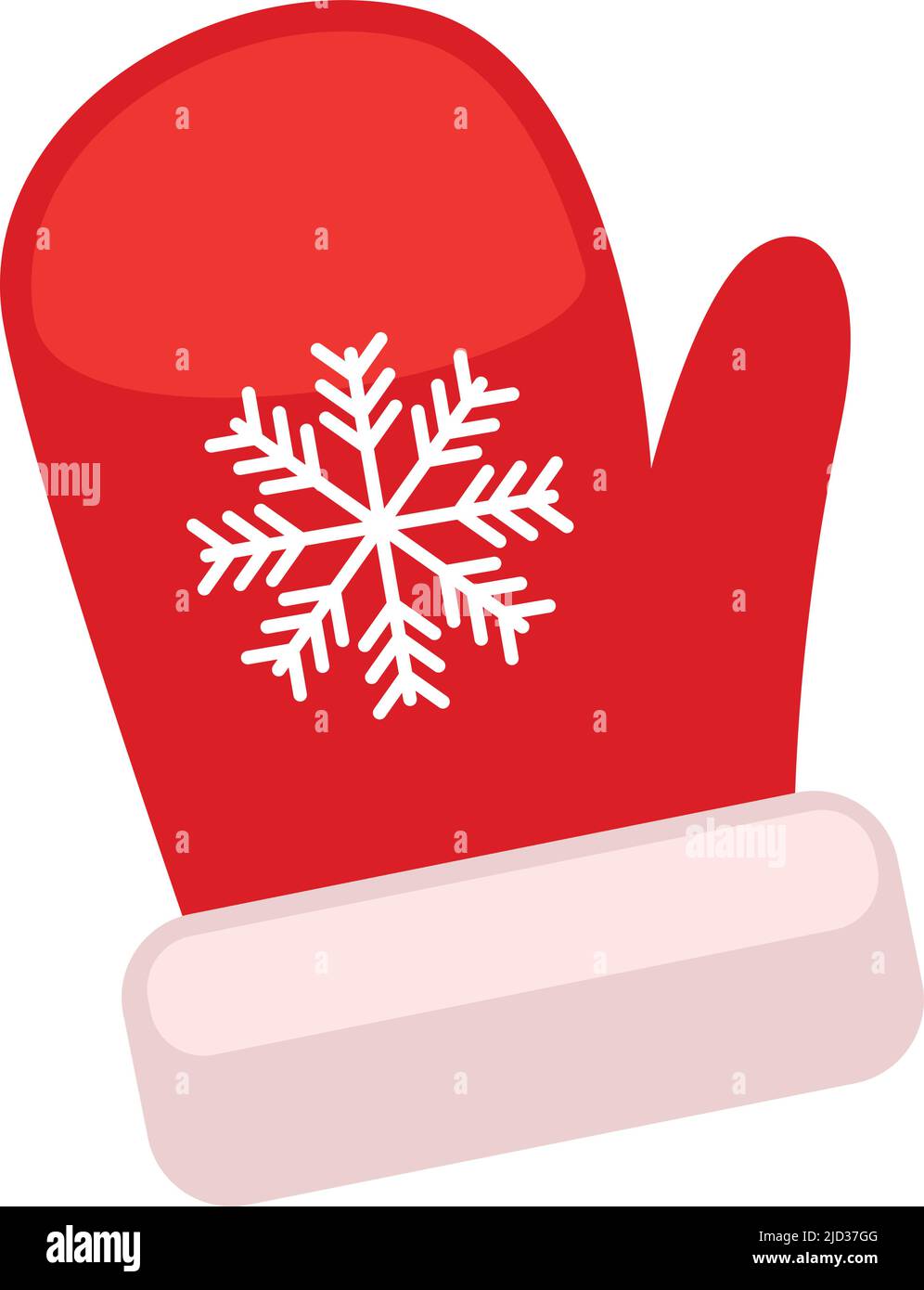 Red mitten with white snowflake. Cartoon winter icon Stock Vector Image