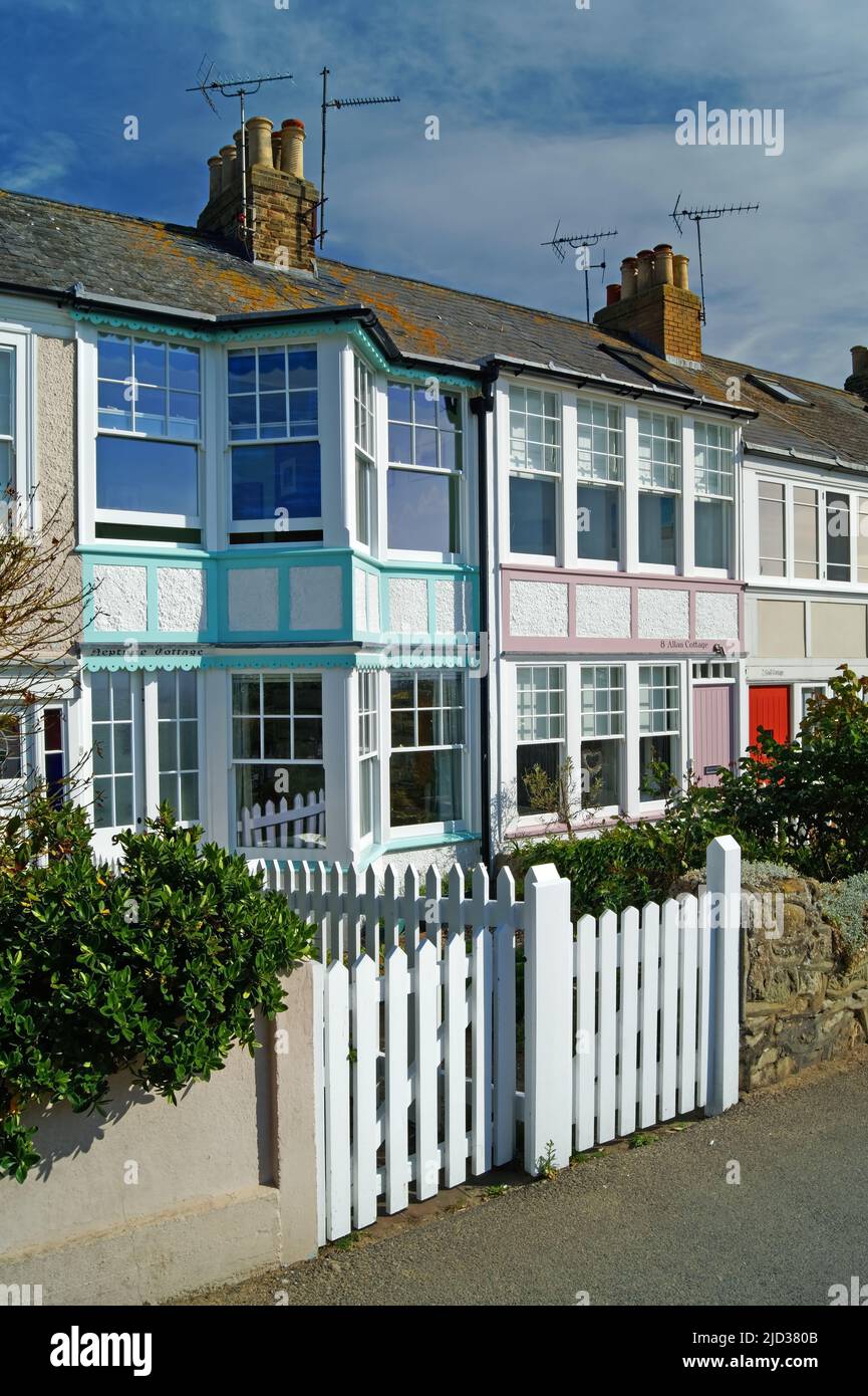 UK, Kent, Whitstable, Neptune Terrace Houses Stock Photo