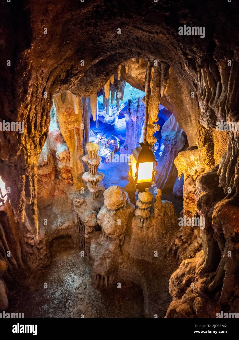 Paris, France - 04/05/2022: Cave scene of rides and places of Disneyland Paris. Very successful designs from movie moments. Stock Photo