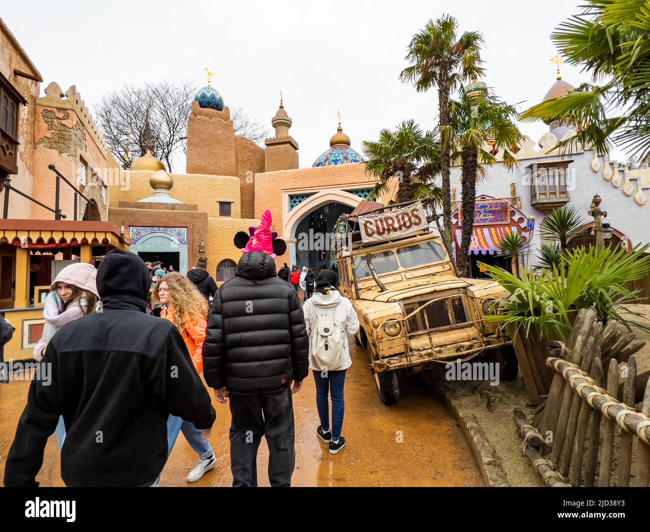Paris, France - 04/05/2022: Desert scene of rides and places of Disneyland Paris. Very successful designs from movie moments. Stock Photo