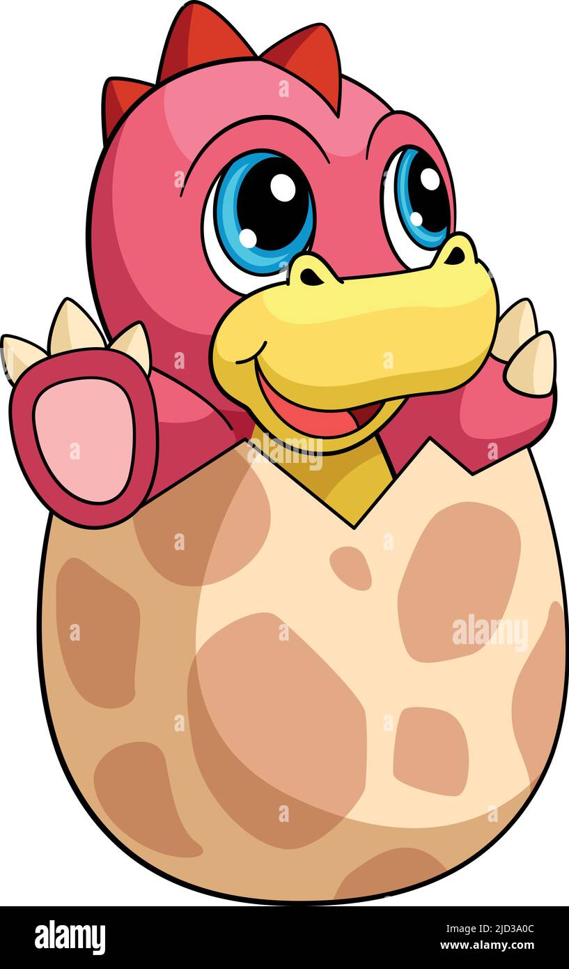Baby dino in egg. Cartoon cute dinosaur mascot Stock Vector Image & Art ...