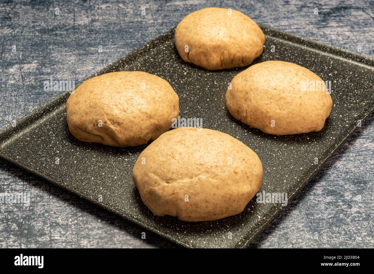 dough pucks made with wholemeal flour Stock Photo Alamy