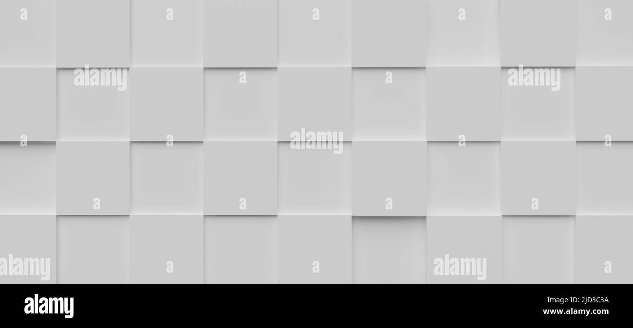 Abstract background, symmetrical white clay cubes, 3d render. Digital backdrop illustration Stock Photo