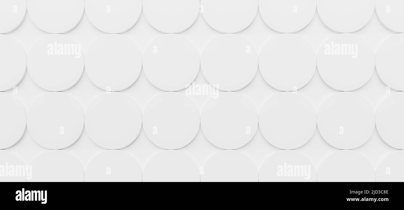Abstract background, white clay round objects. 3d render, digitally generated backdrop with copy space Stock Photo