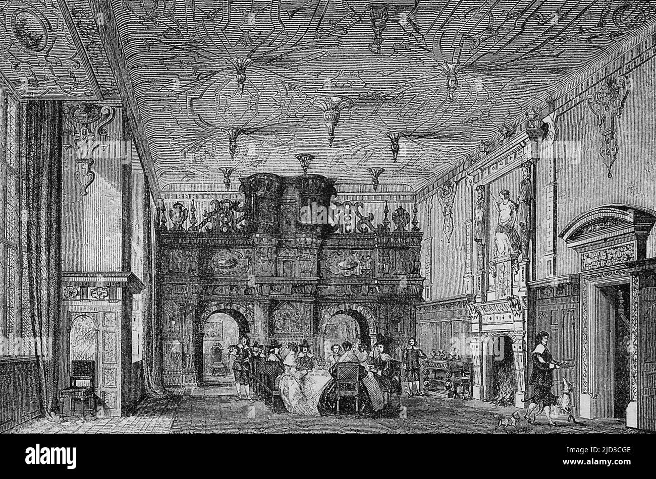 Crewe Hall Dining Room 1877 Stock Photo - Alamy