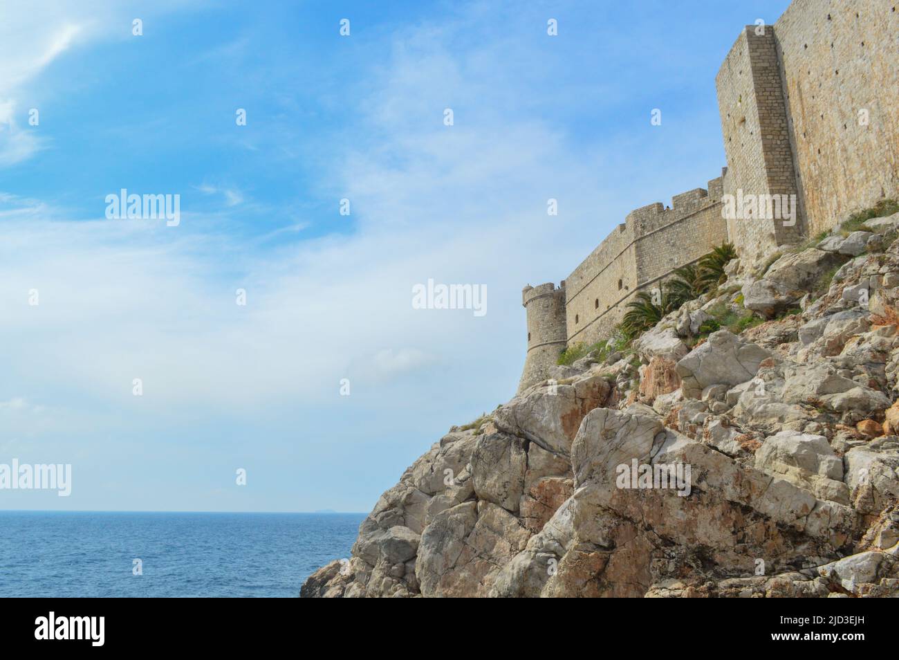 castle on cliff Stock Photo
