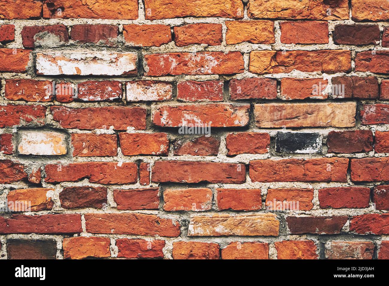 Old brick wall, grunge background. Front view, copy space Stock Photo Alamy