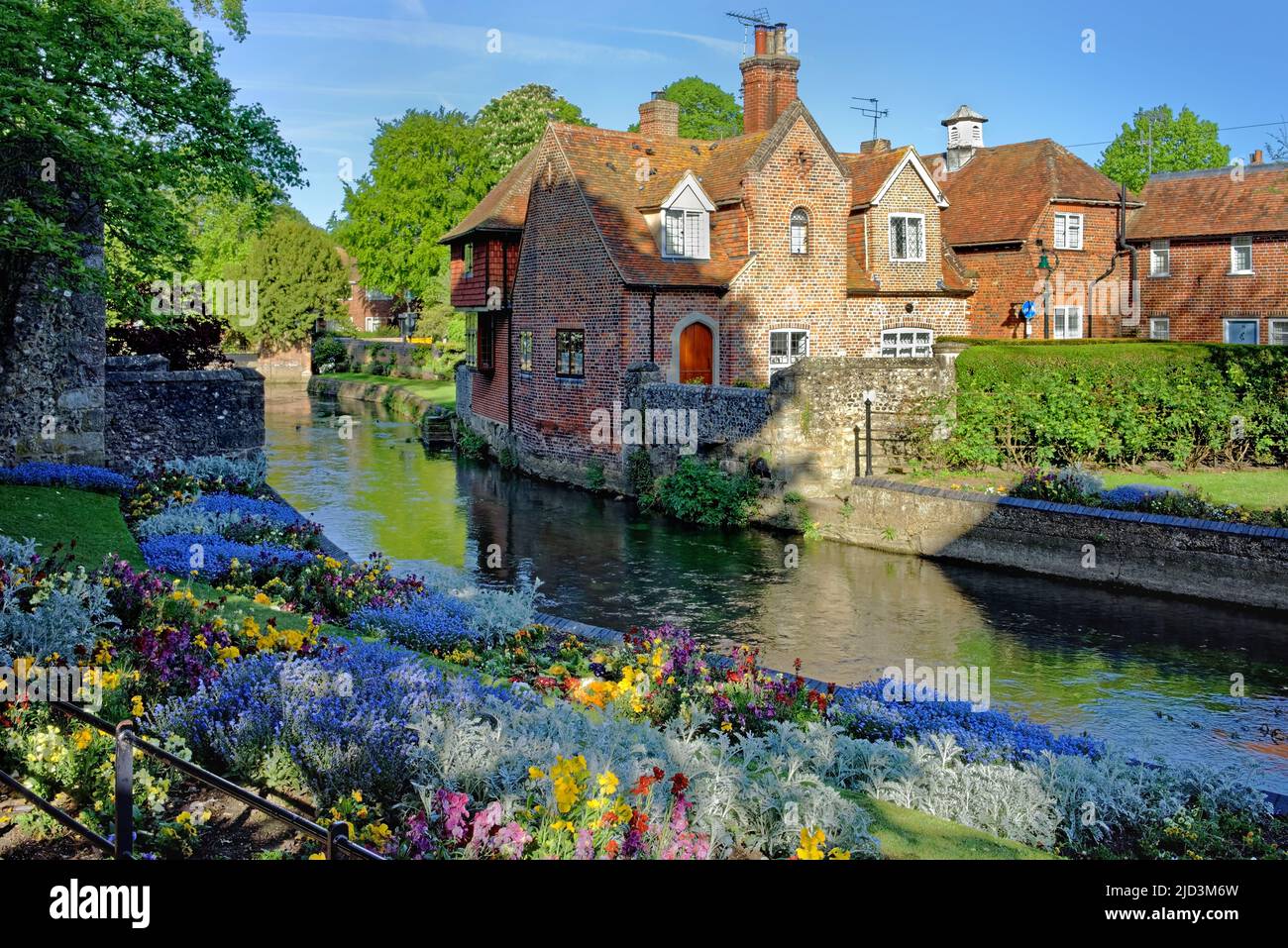 UK, Kent, Canterbury, Westgate Gardens and River Stour Stock Photo