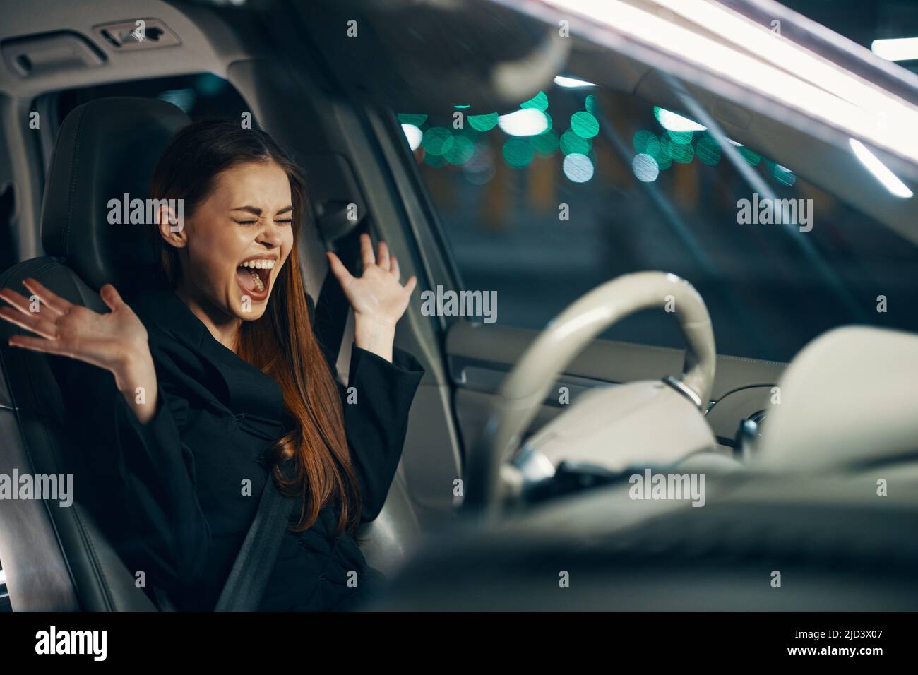 Angry black driver behind wheel hi-res stock photography and images - Alamy