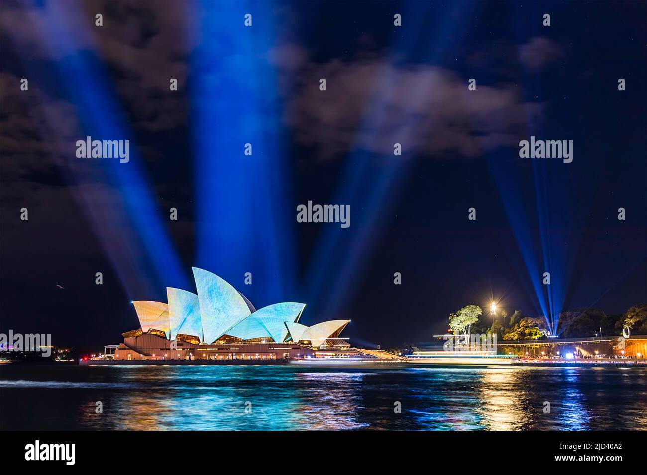 Sydney, Australia 1 June 2022 Sydney Opera house and bright laser