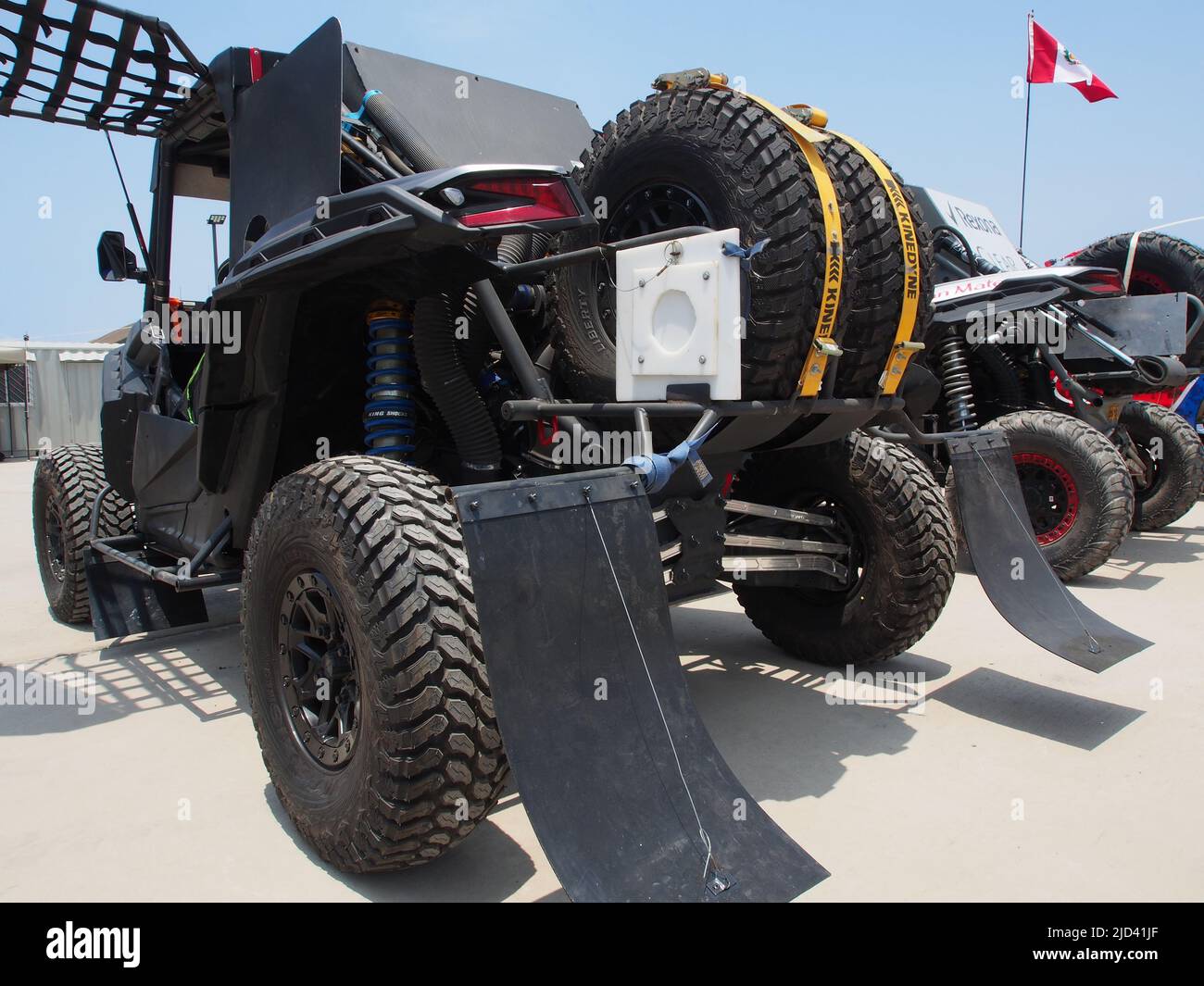 Car passing the technical scrutineering. The Dakar rally runs this year ...