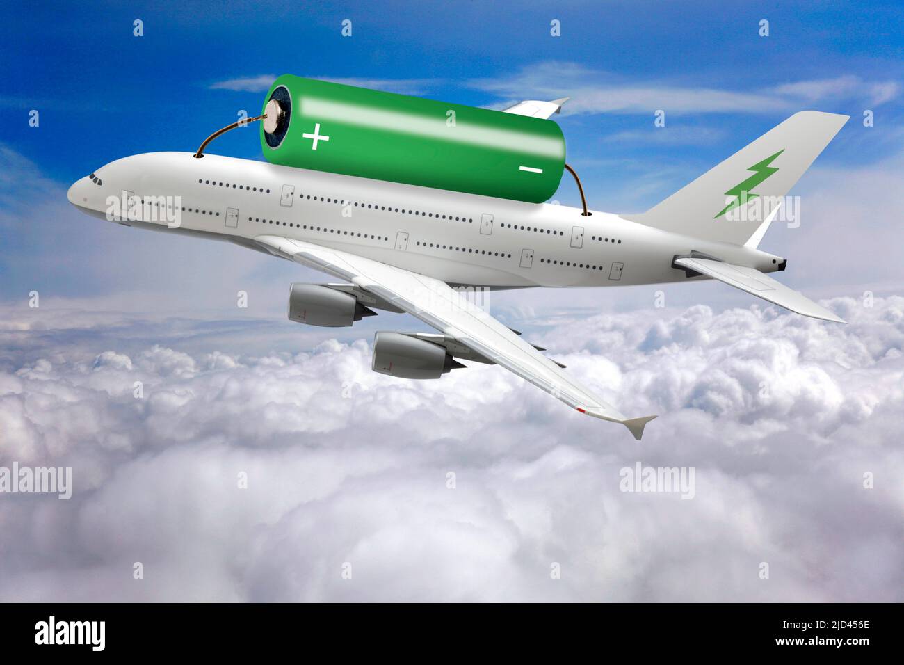 Electric passenger jet, conceptual illustration Stock Photo