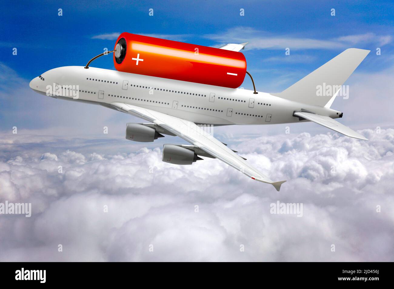 Electric passenger jet, conceptual illustration Stock Photo