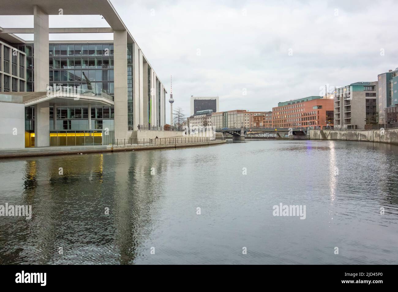 Scenery around the Federal Chancellery in Berlin, the capital and largest city in Germany Stock Photo