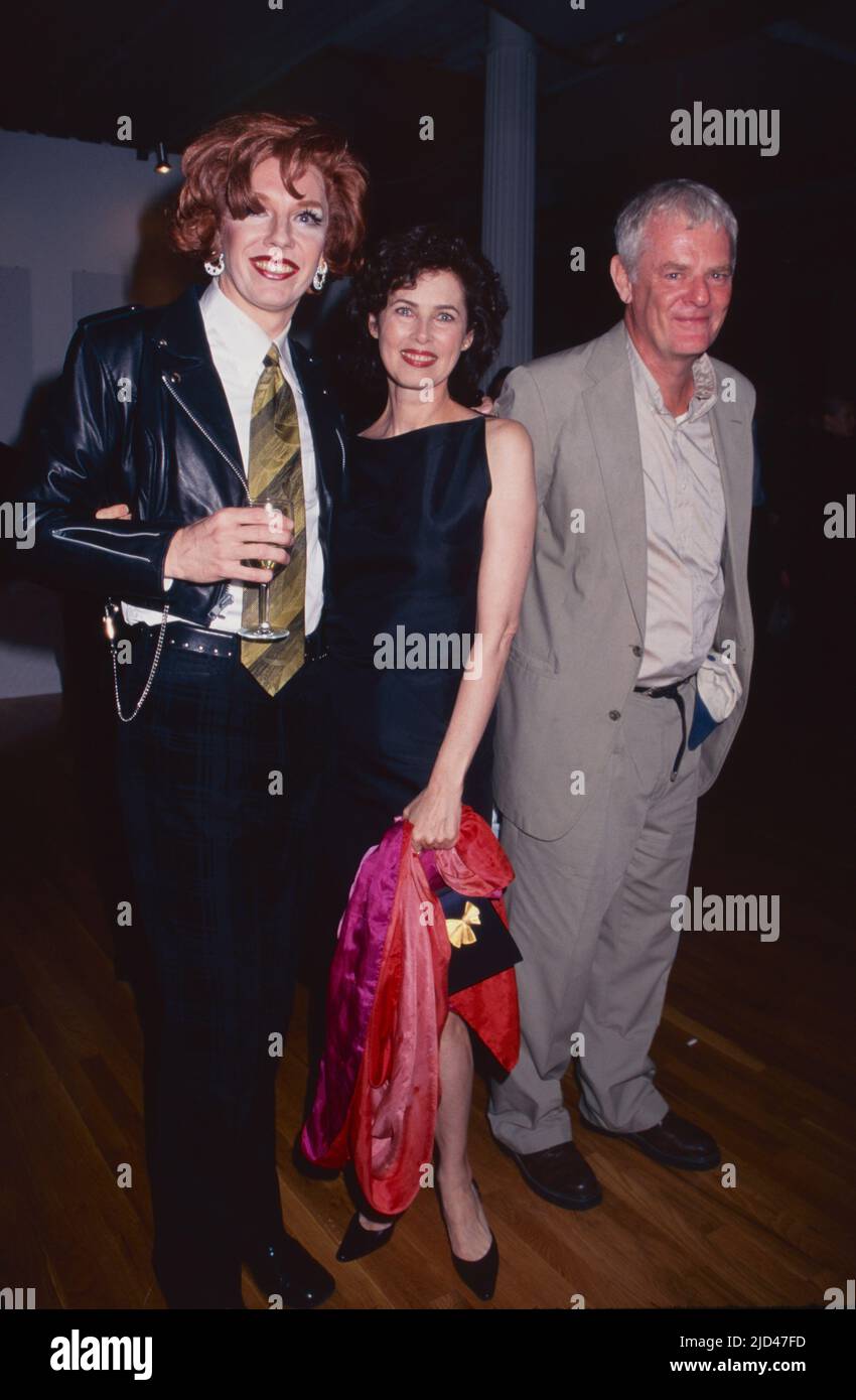 John Epperson aka Lypsinka, Dale Haddon and Paul Morrissey at a book