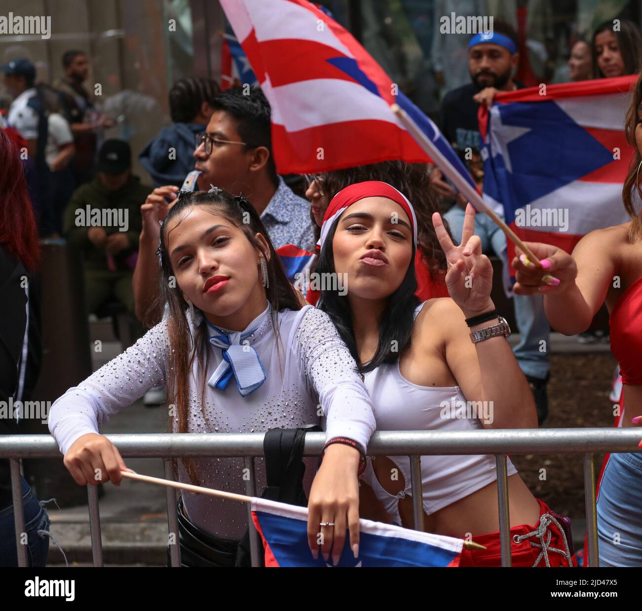 New York, New York - June 12, 2022 : The 65th Annual National Puerto Rican Day Parade took place on New York City’s Fifth Avenue Stock Photo