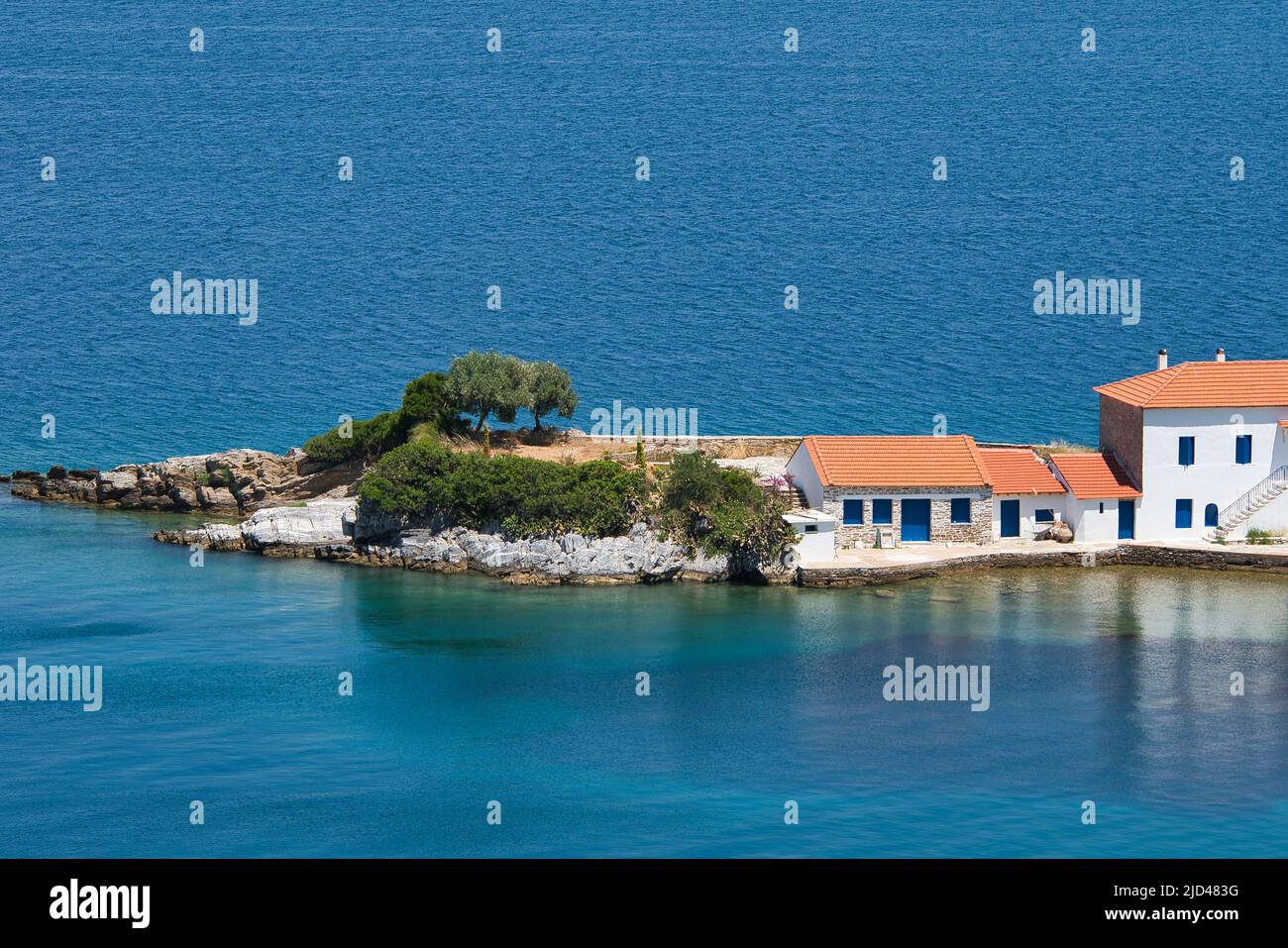 Traditional house by the sea, Milina, Volos, Greece. Tzasteni is