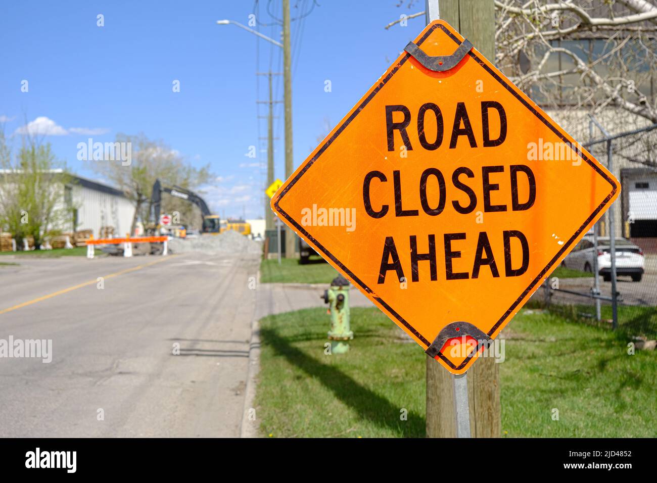 Safety signs on a construction site Stock Photo - Alamy
