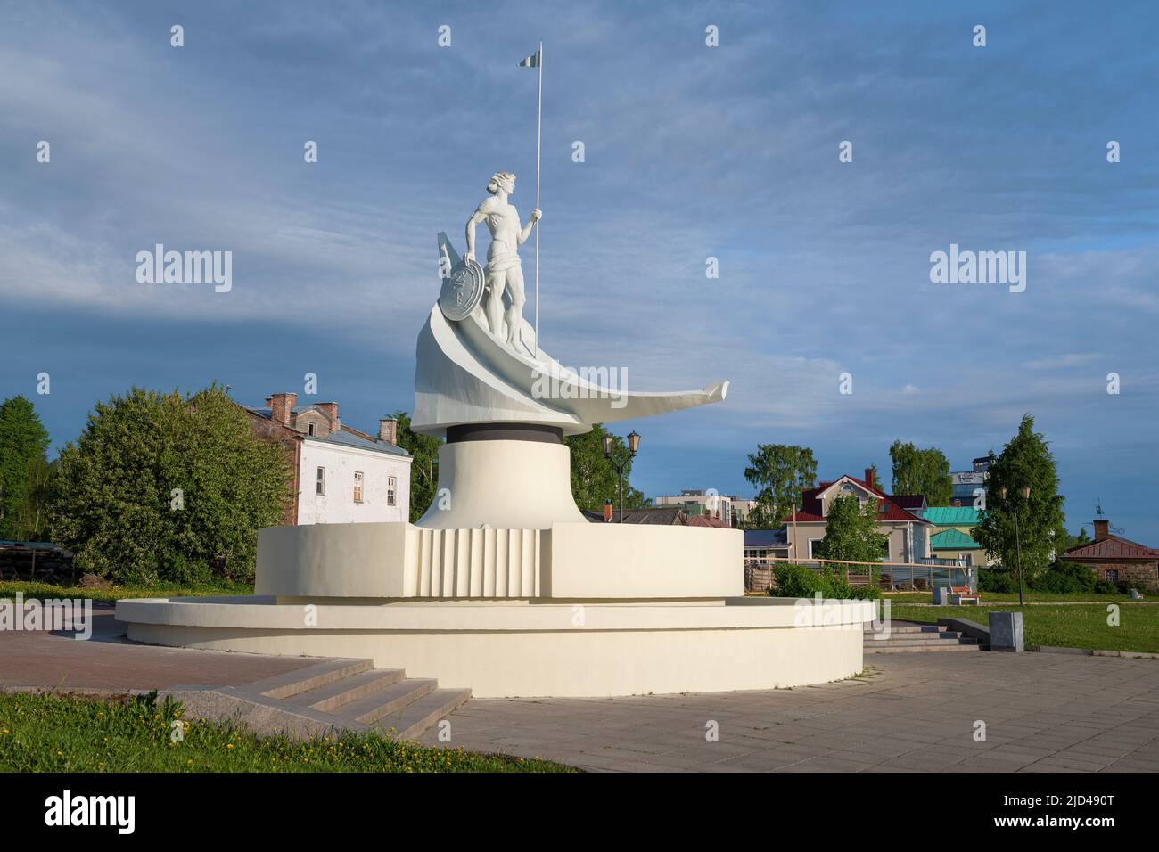 PETROZAVODSK, RUSSIA - JUNE 12, 2022: Onego (Birth of Petrozavodsk) sculpture on a sunny June day Stock Photo