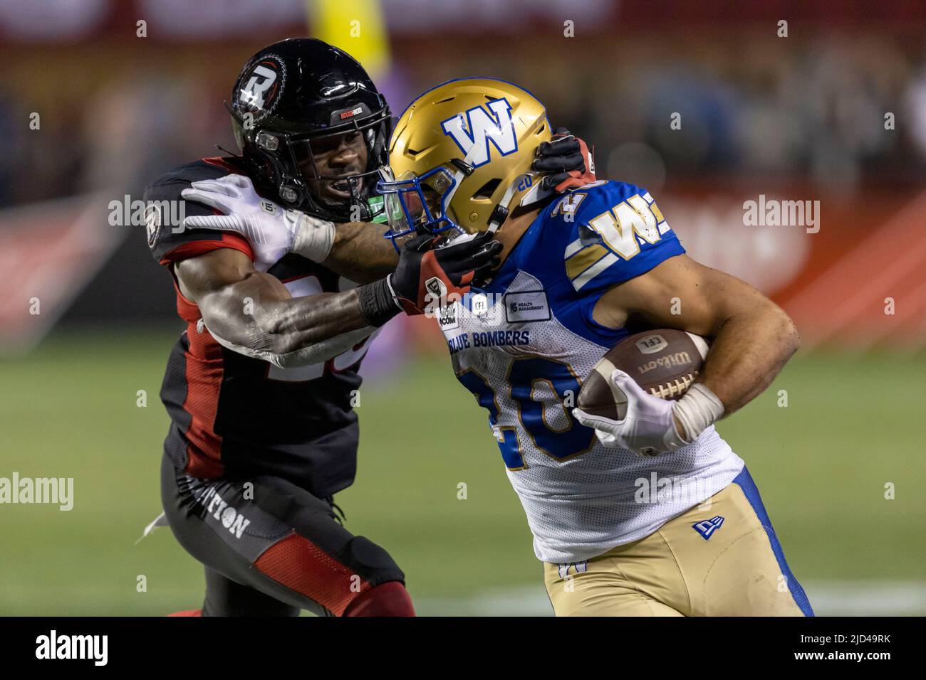 Ottawa, Canada. 17 Jun 2022 Brady Oliveira (20 -- Winnipeg Blue Bombers ...