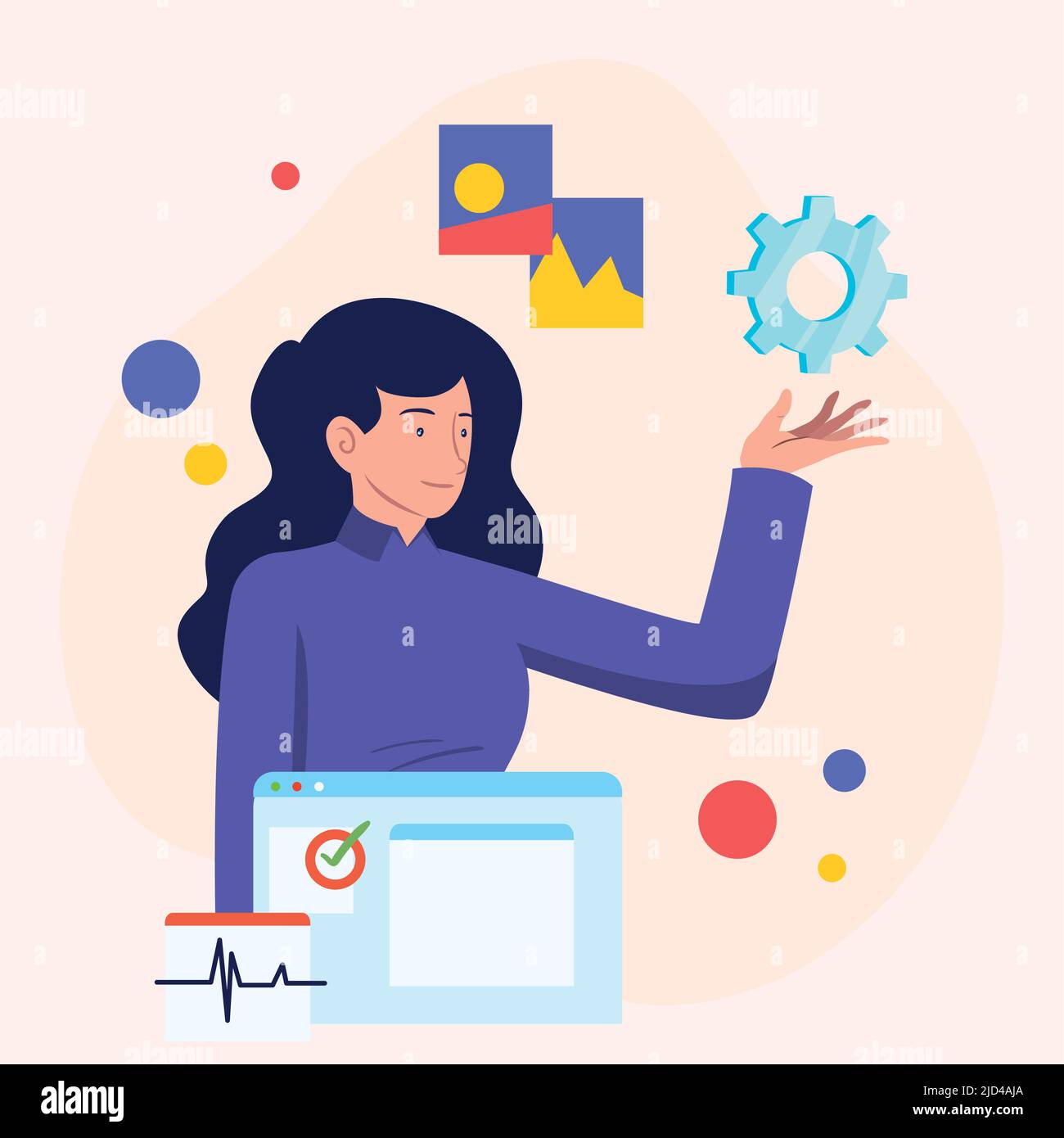 developer working illustration Stock Vector Image & Art - Alamy
