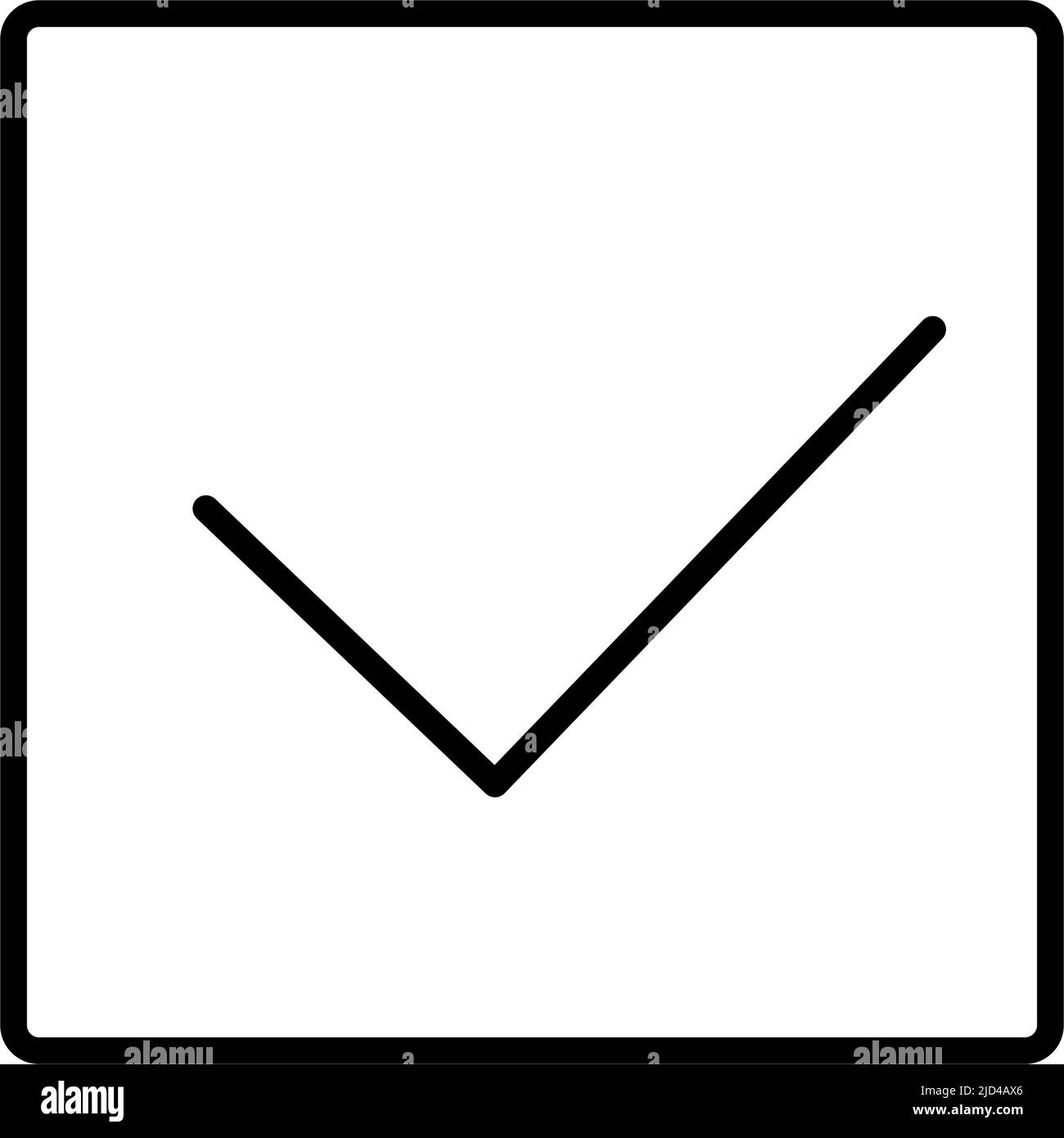 A square checkbox with a thin line. Editable vector. Stock Vector