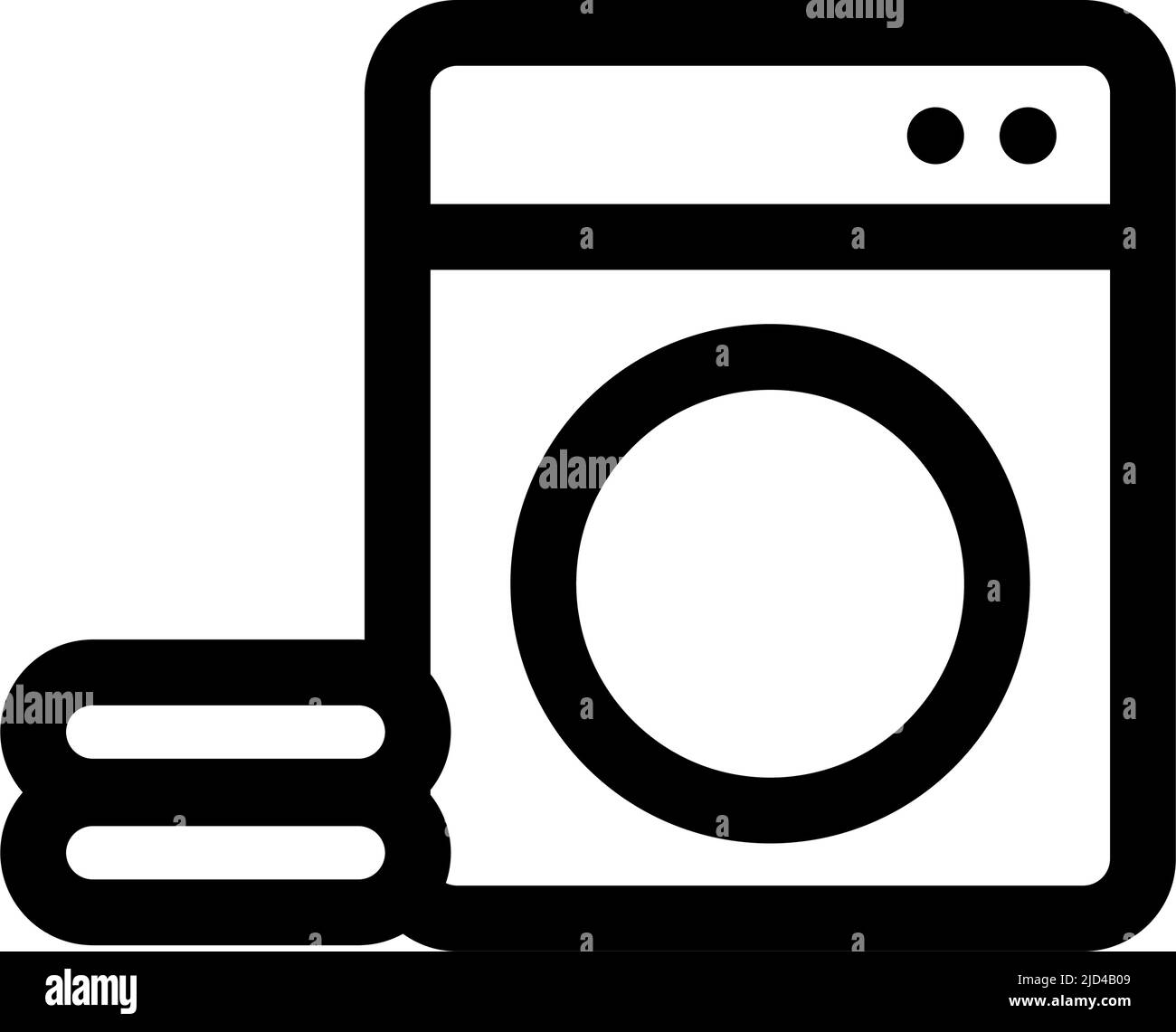 Simple washing machine and towels icon set. Editable vector. Stock Vector
