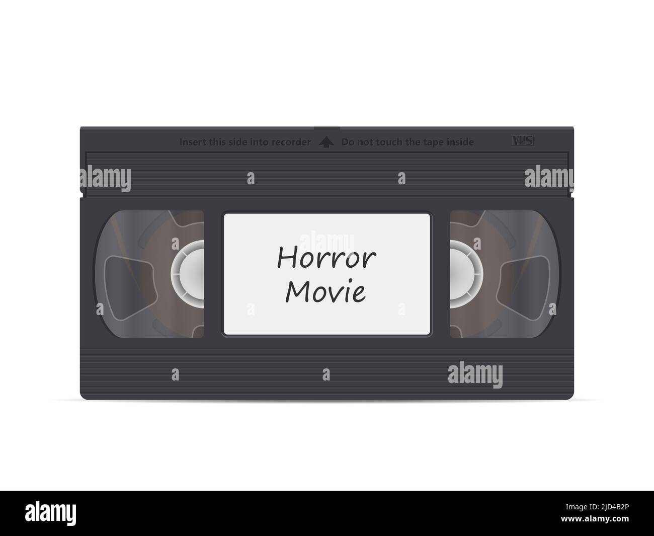 Video cassette horror movie on a white background. Vector illustration