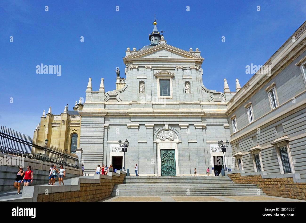The Cathedral of the Santa María la Real de la Almudena in Madrid Spain. Stock Photo