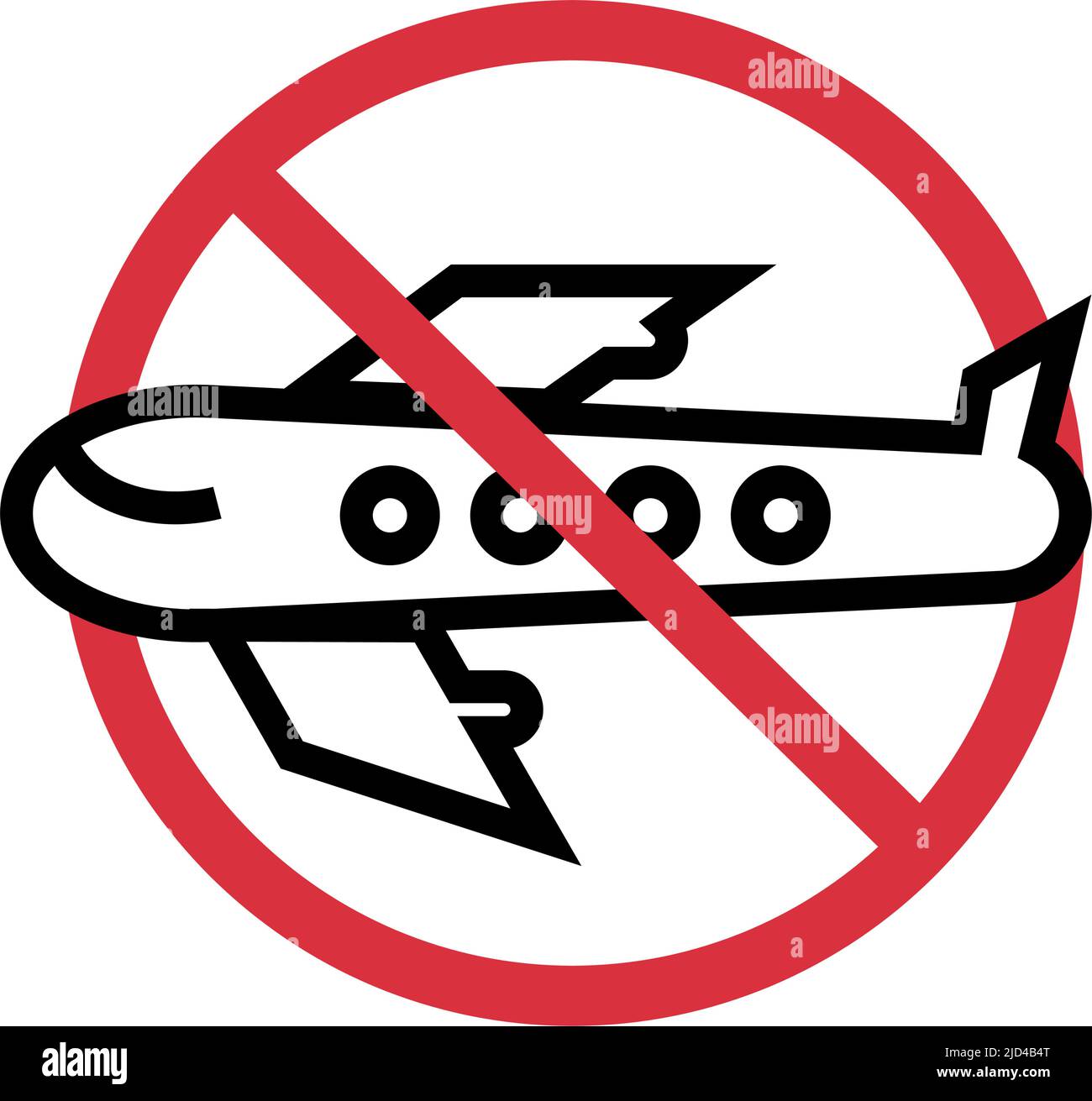 entry restriction. immigration restriction. travel restriction. airplane and stop mark. Editable vector. Stock Vector