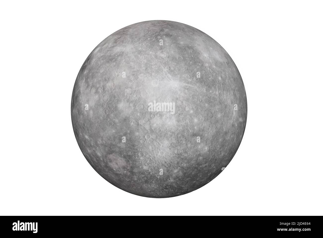 Highly detailed mercury planet on isolate white. Elements of this image furnished by NASA in 3D rendering Stock Photo