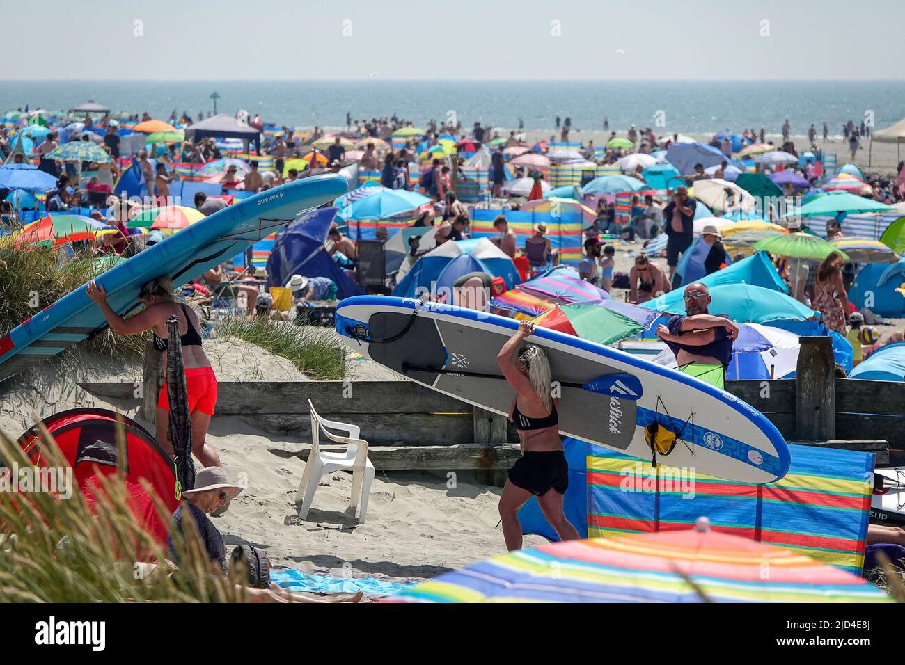 West Strand, West Wittering. 17th June 2022. The hottest day of the