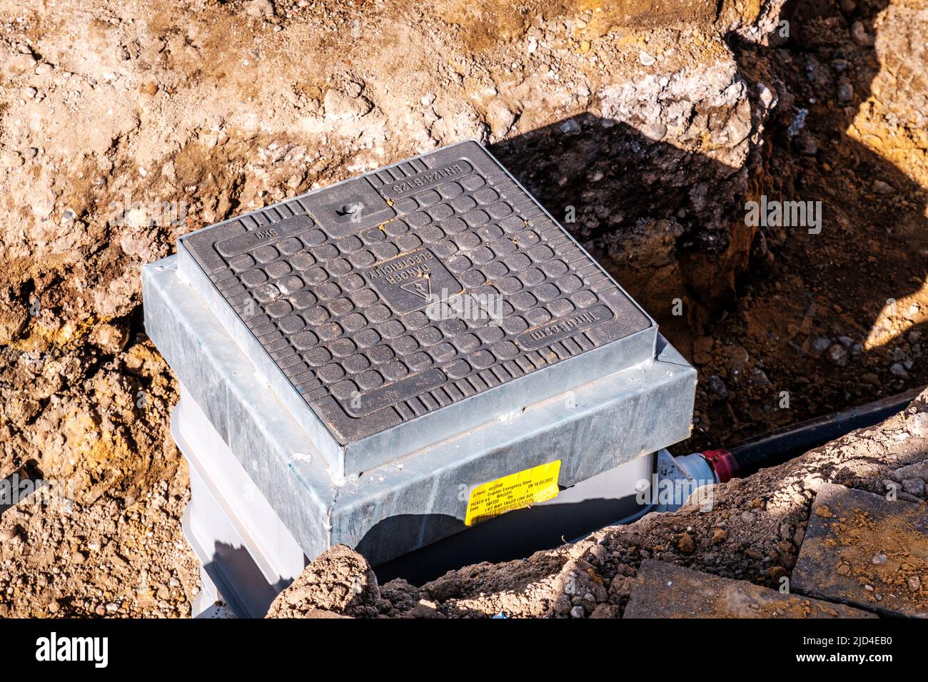 Epsom Surrey, London, June 11 2022, Access Manhole Box To Electrical