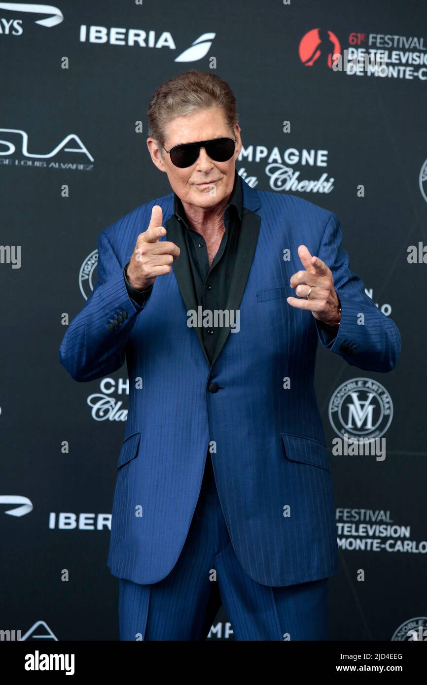 Monaco. 17th June, 2022. US actor and singer David Hasselhoff during the  opening ceremony of the 61st Monte Carlo TV Festival.Monte-Carlo, Monaco on  June 17, 2022. Photo by Patrick Aventurier/ABACAPRESS.COM Credit: Abaca
