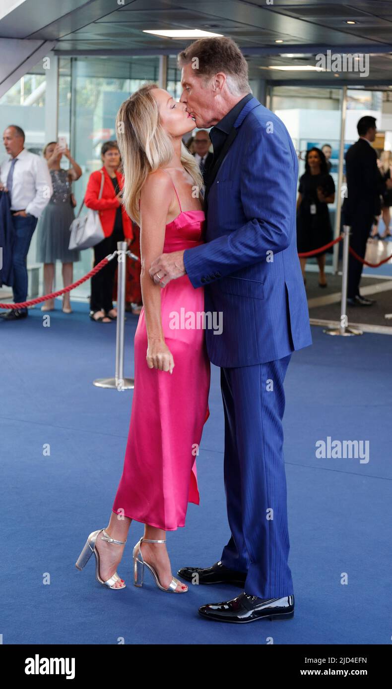 Monaco. 17th June, 2022. David Hasselhoff and wife Hayley Roberts during  the opening ceremony of the 61st Monte Carlo TV Festival.Monte-Carlo,  Monaco on June 17, 2022. Photo by Patrick Aventurier/ABACAPRESS.COM Credit:  Abaca