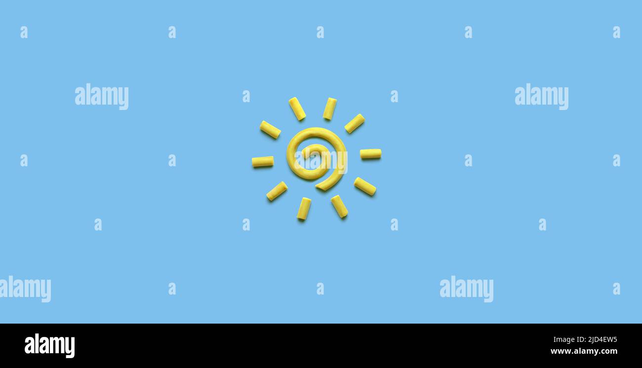 Spiral sun creative symbol for sunscreen concept . Summer or travel logo. Corporate graphic design Stock Photo