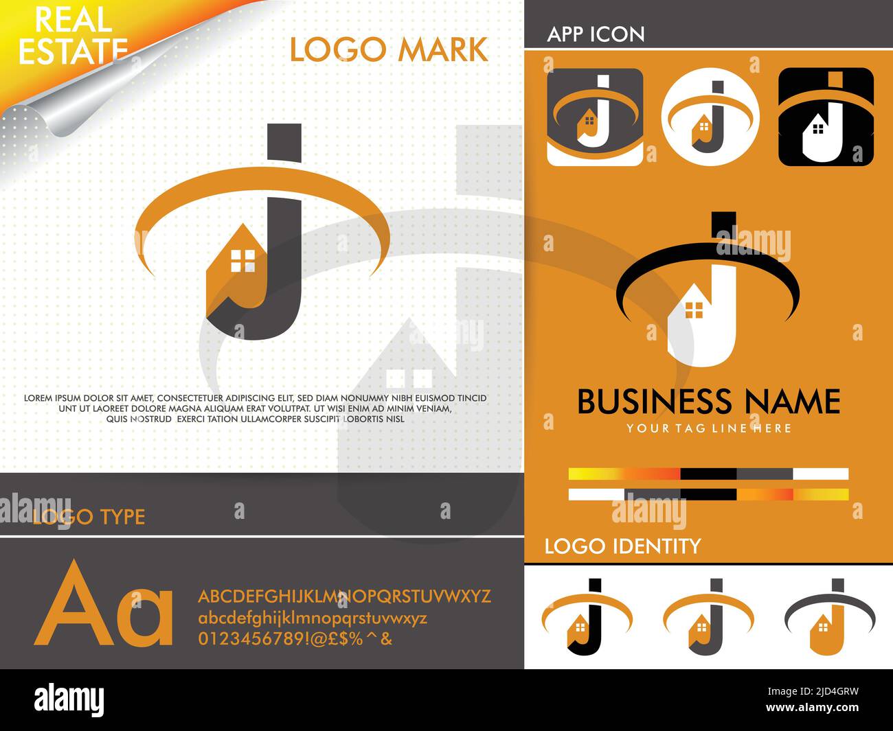 Real Estate Letter J Logo Design Vector Template Stock Vector Image ...