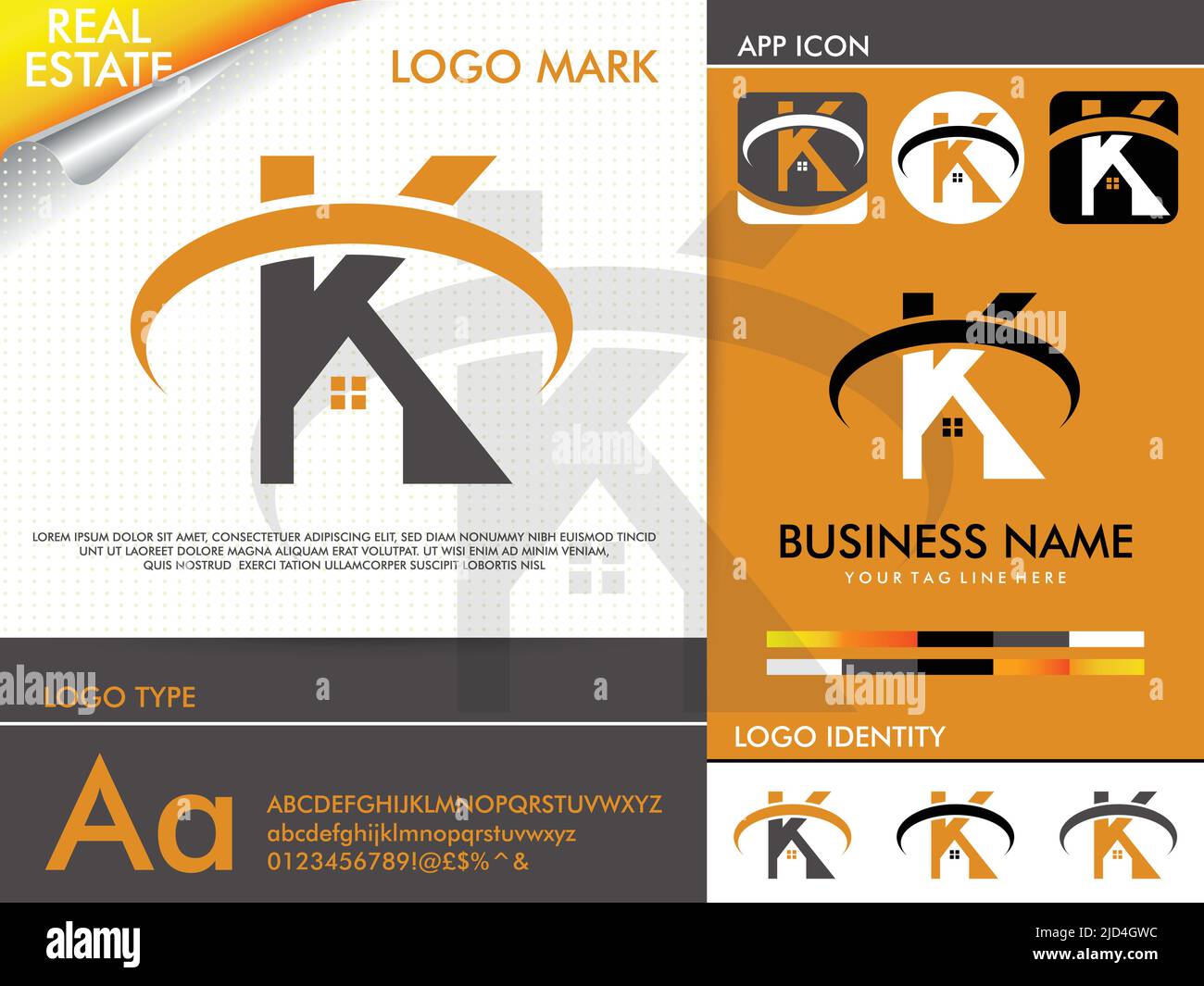 Real Estate Letter K Logo Design Vector Template Stock Vector Image ...
