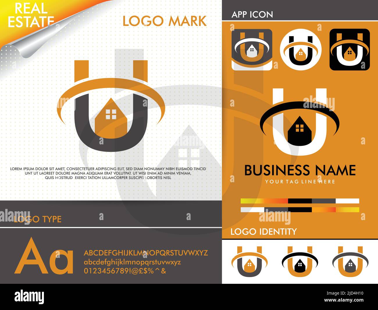 Real Estate Letter U Logo Design Vector Template Stock Vector Image ...