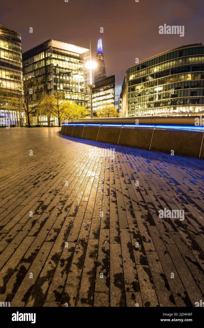 London modern architecture at night London England Europe Stock Photo ...